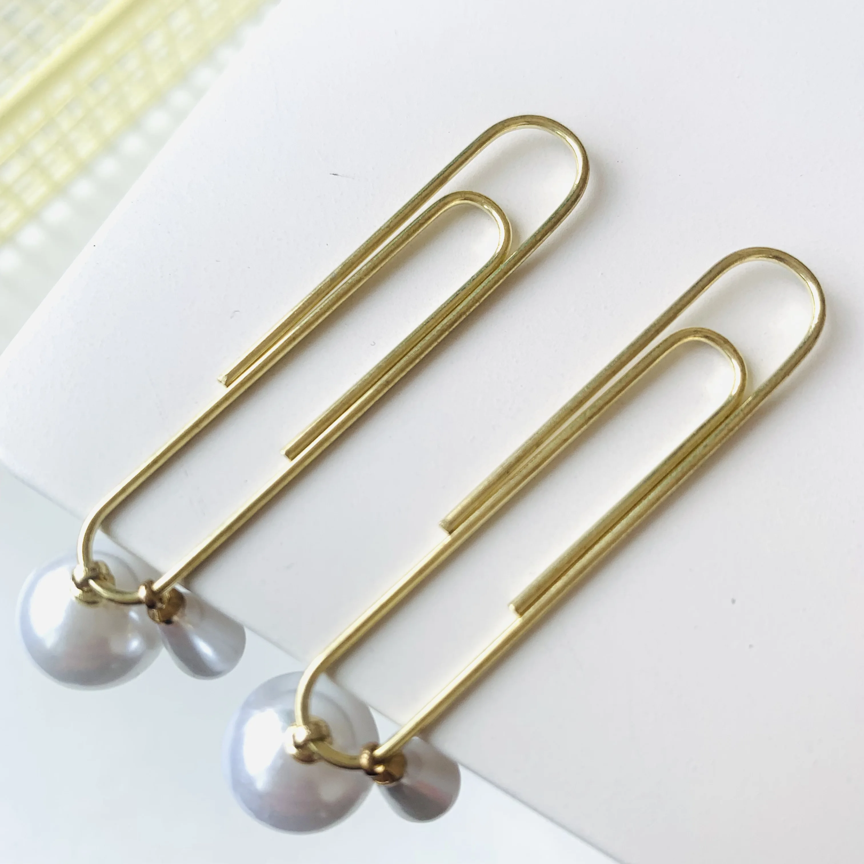 Creative Fashion Double White beads Shaped 50MM Paper Clips Binder Clips Photos Tickets Notes Letter Paper Clip Stationery