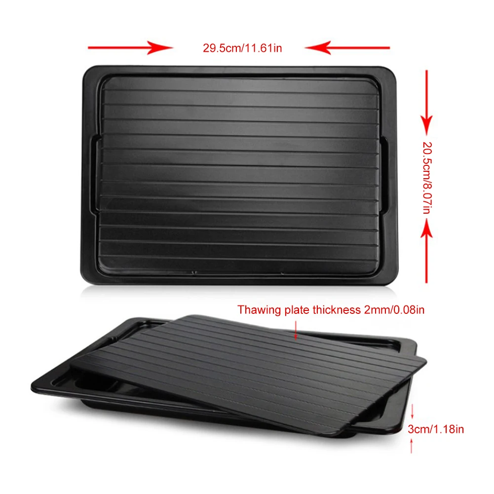 Defrosting Tray for Frozen Meat and Food Aluminum Thawing Plate with Drip Pan