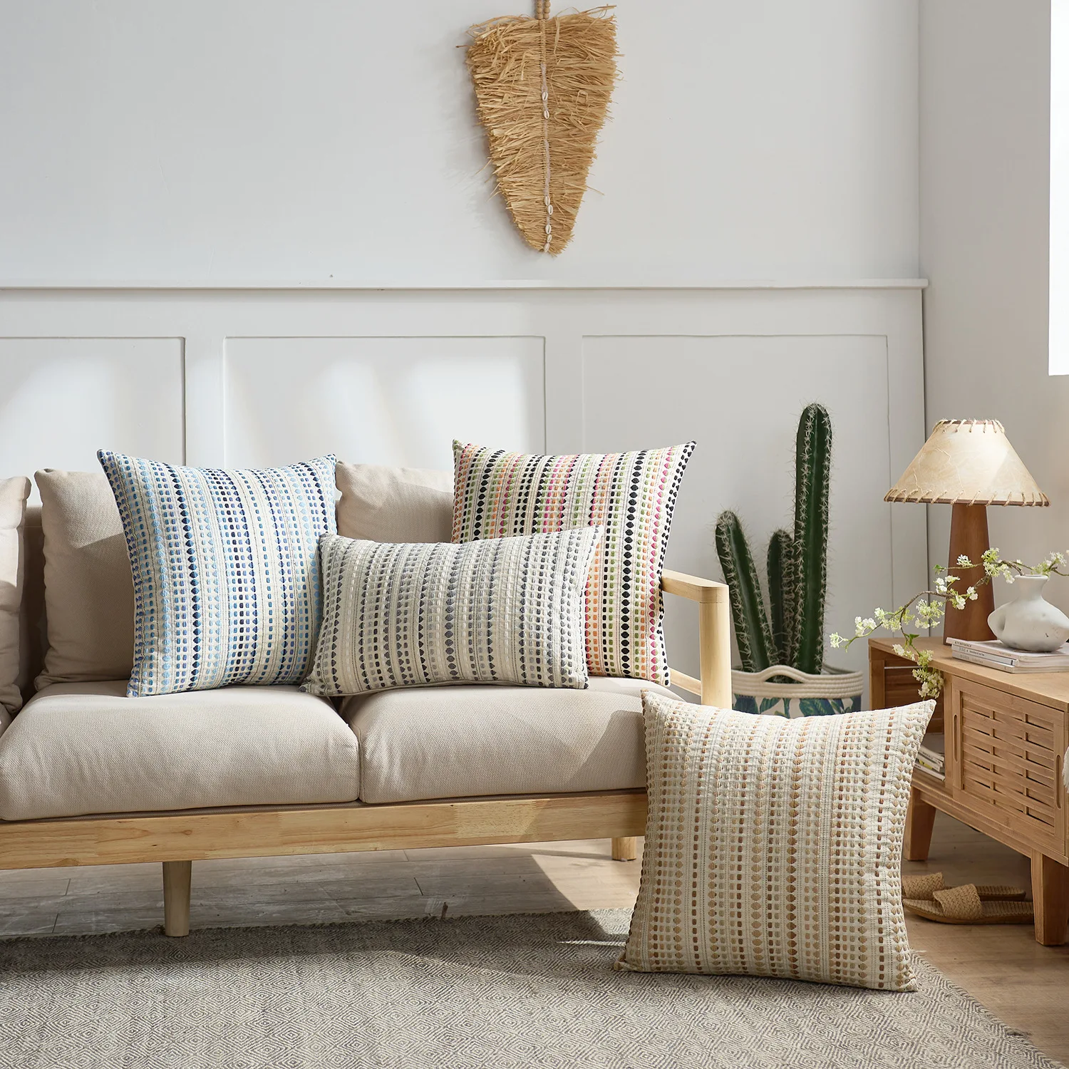 Nordic Dot Jacquard Cushion Cover