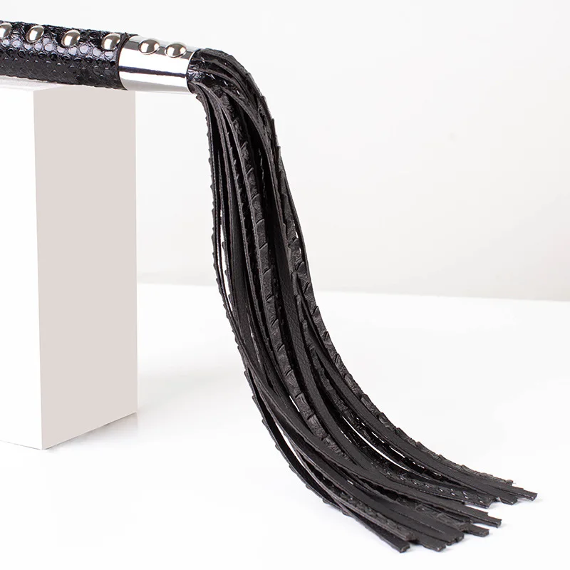 44.5CM PU Leather Horse Whip,Handmade Suede Flogger Bull Whip Cowhide Horse Riding Whip 5