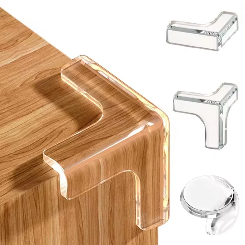 4/10개 아기 안전 모서리 실리콘 보호대 테이블 부드러운 투명 어린이 충돌 방지 모서리 보호 가드