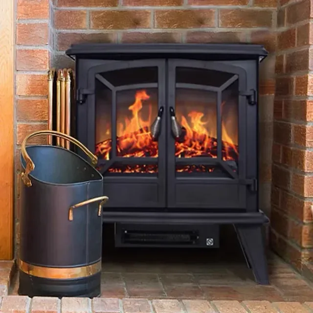 เตาในร่มแบบสองประตูเตาผิงอเมริกันสำหรับห้องเตาผิงแฟชั่นสร้างสรรค์สำหรับอพาร์ทเมนท์รีโมทคอนโทรล q 1