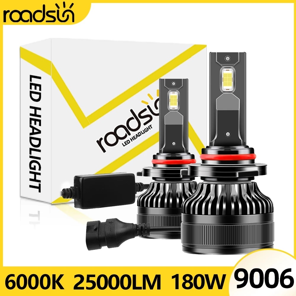 1 Pair Car LED 9006 LED Canbus No Error 180W 25000LM 9006 HB4 Headlight Bulb Auto Fog Light CSP 3570 Chips 12V 6000K