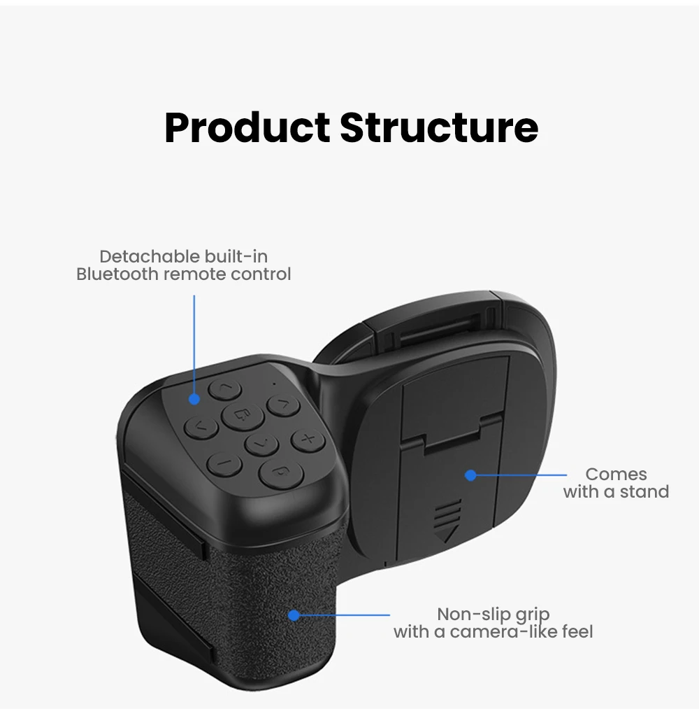 Intelligent Smartphone Camera Grip With Bluetooth Remote Shutter_voghion.com