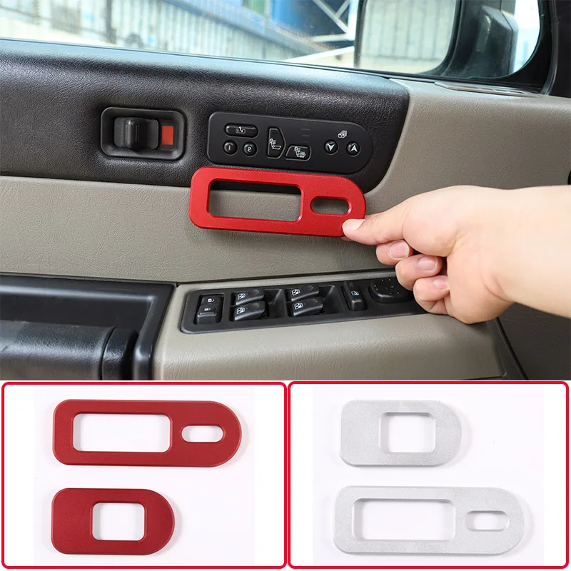 

For Hummer H2 2003-2007 Aluminum Alloy Silver/Red Car Seat Memory Button Decoration Frame Sticker Car Interior Accessories