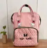 Embroidery Name Large Capacity Bow Mommy Bag Portable Outdoor Travel Multi compartment Mother and Child functional Backpack 1