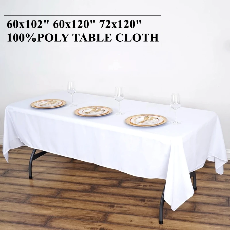 

60x102" Rectangle Poly Table Cloth Banquet Tablecloth For Wedding Event Christmas Hotel Decoration