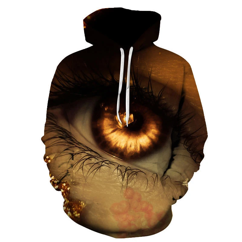 thumbnail image 1 of Sudadera con capucha con estampado de globo ocular en 3D para hombre, sudaderas casuales de manga larga con personalidad, sudaderas con capucha de gran tamaño para niños, ropa de calle, 1 of 4