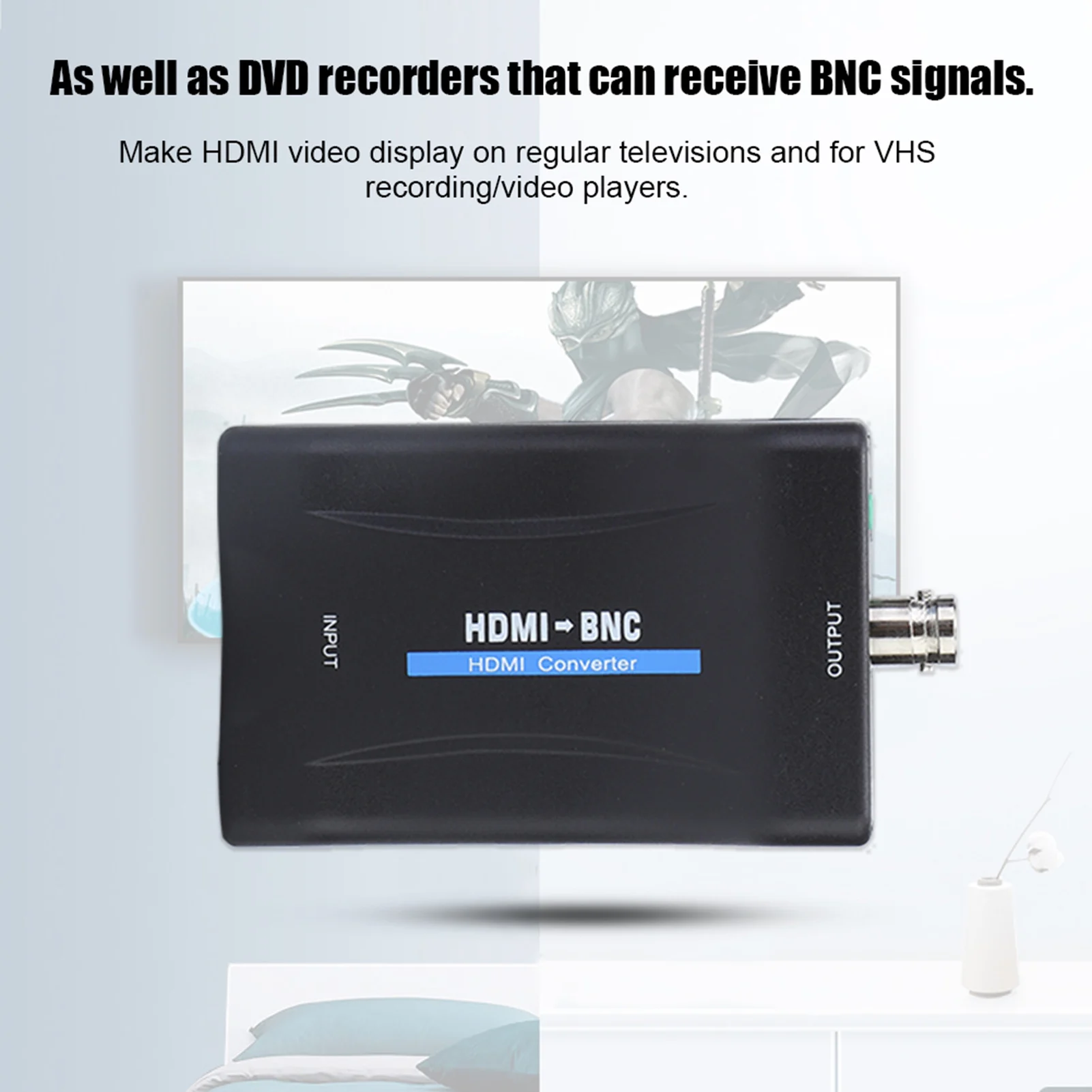 HDMI to BNC Composite Video and 3.5mm Audio Signal Converter Adapter 480i 576i Support for NTSC / PAL Stereo Audio Converter