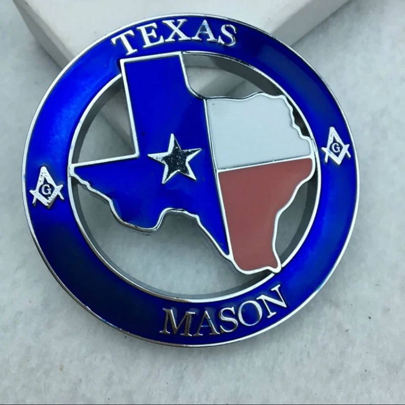 

1 Pieces 3D Alloy TEXAS MASON LogoDecal Car Sticker Masonic Stars Emblem Badge