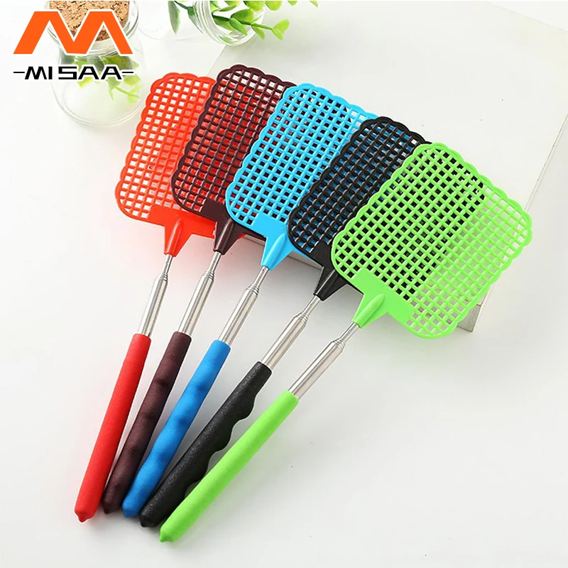 

Plastic Fly Swatter Home Long Handle Flyswatter Flapper Insect Killer Telescopic Pest Mosquito Tools Flies Trap Garden Supplies