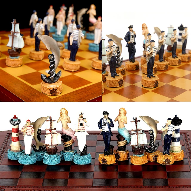 Buy Online Best Quality Character-themed Chess Only Chess Pieces, No Chessboard, Puzzle Chess Games on The Table, Various Themes Luxury Knight Wars