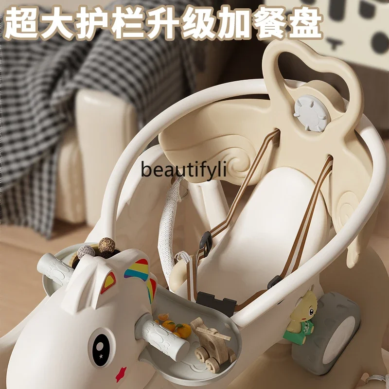 Rocking horse yo-cart 2-in-1 baby trampoline toy, Trojan horse children's birthday gift rocking
