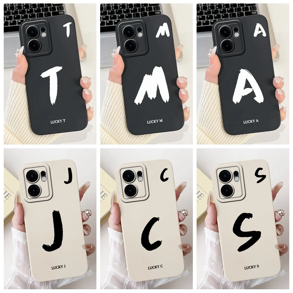 Stylish Cute Letters Shockproof Back Cover with Camera Lens Protection