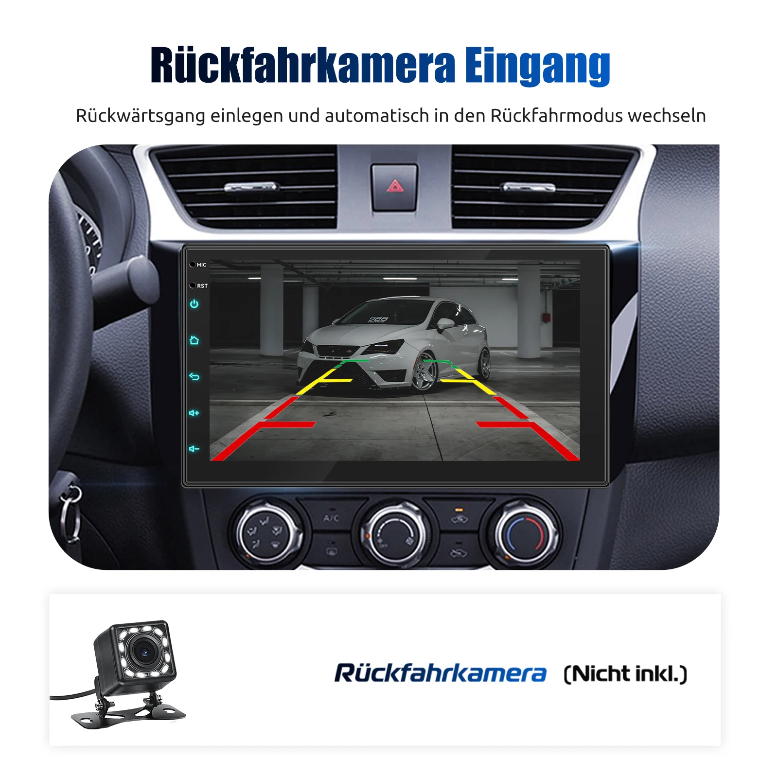 ESSGOO 7-Zoll-Autoradio MP5-Player mit Wince-System, Bluetooth, kabelgebundenem Carplay, Android Auto, AM/FM, SWC, EQ, Mirrorlink und 7-farbiger Beleuchtung – Detail 13