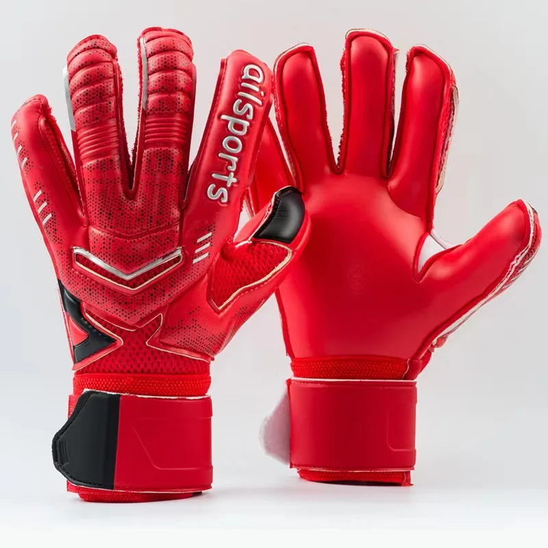 Soccer Goalkeeper Gloves Kids and Adults Football Goalkeeper Gloves Thickened Protective Fingers Size 5-10