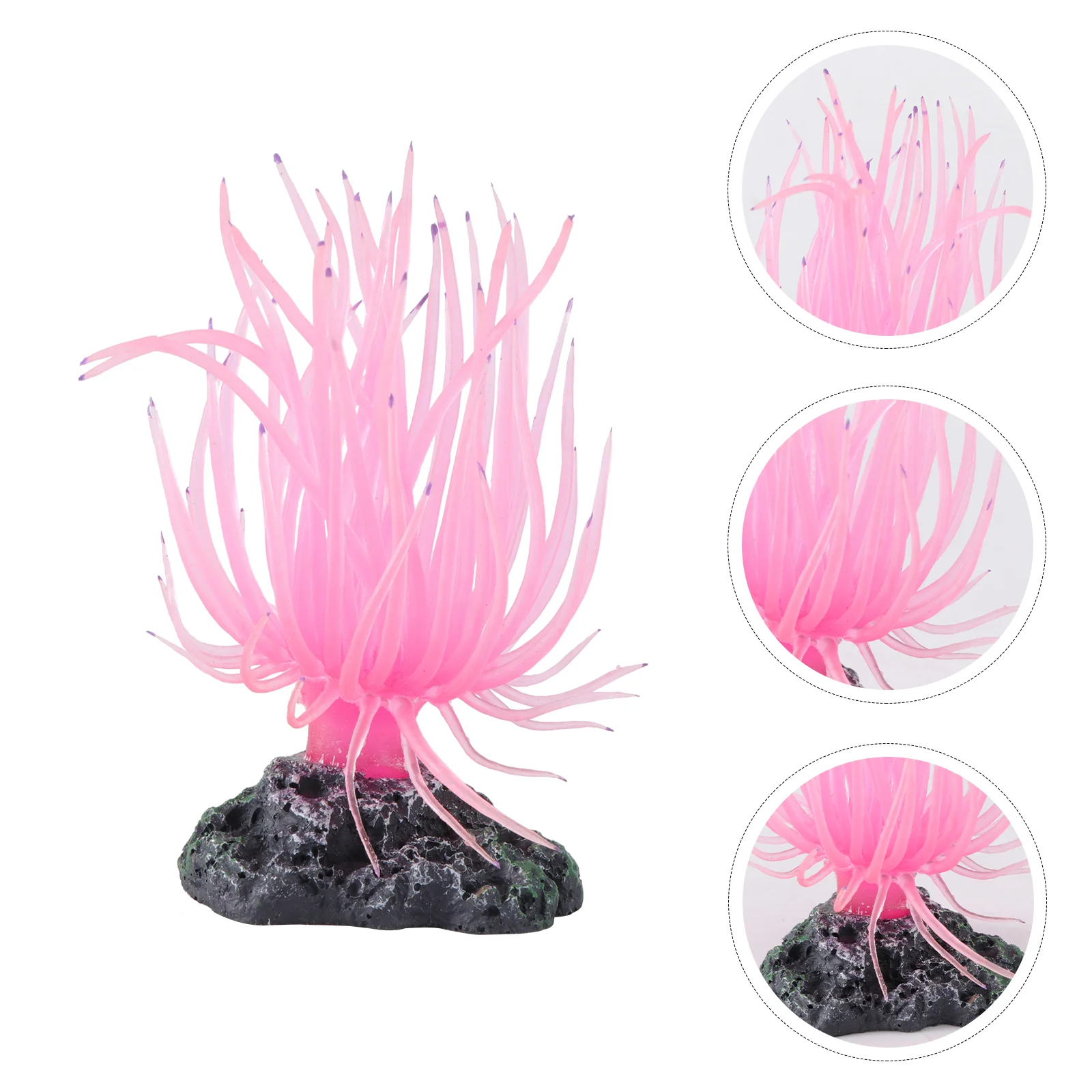 Flexible Artificial Coral Soft Decor Fish Tank Aquarium Water Landscape Accessories Pet Products Non Toxic Sea Anemone Base