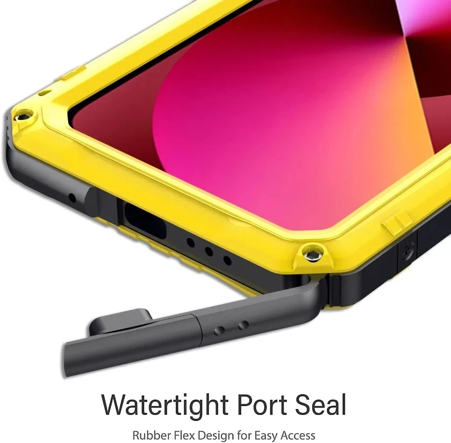 IP68 heavy-duty durable aluminum metal case for iPhone 15 14 13 12 11 Pro Max XS XR 8 Waterproof case Shockproof screen cover