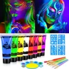 UV Neon Face Body Paint Glow in the Dark Makeup Set Fluorescent Painting for Adults Kids Festivals Party Halloween Christmas 1