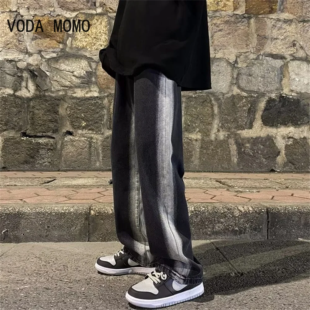 Jeans Da Uomo Gamba Larga Denim Cargo Jeans Pantaloni Larghi Dritti Larghi Jeans Da Uomo Hip Hop Streetwear Skateboard Pantaloni In Denim Neutro