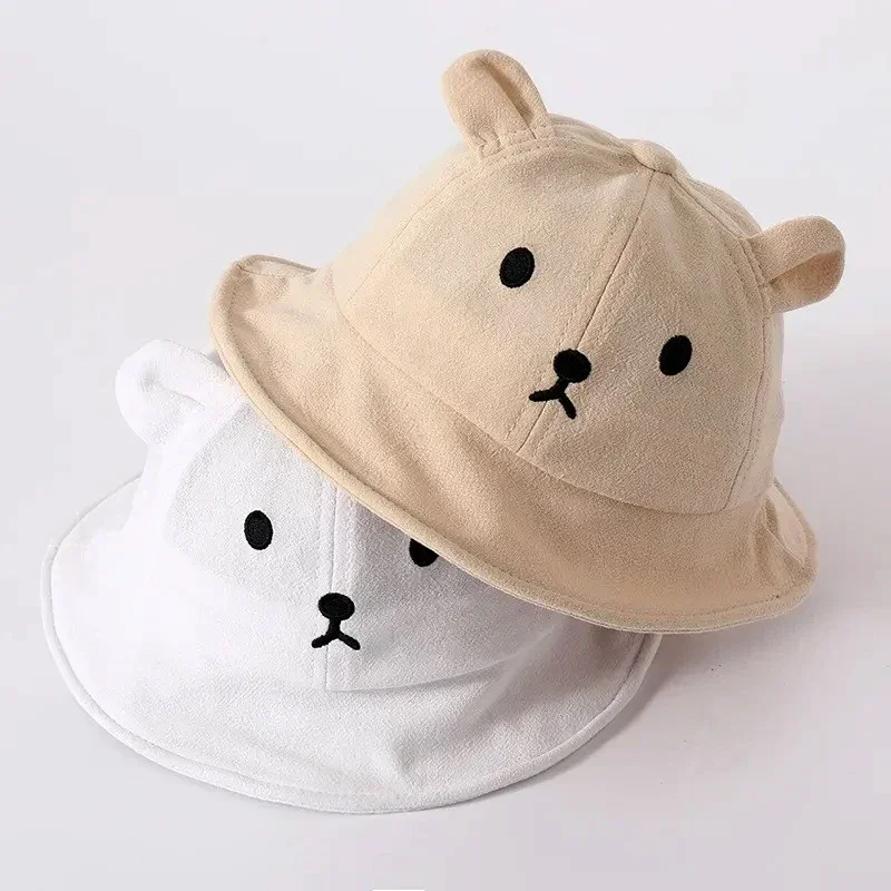 Cute Bear Ear Baby Hat Kids Boy Girl Soft Cotton Peaked Bonnet Caps Children Cartoon Casual Sun Visor Hats 3