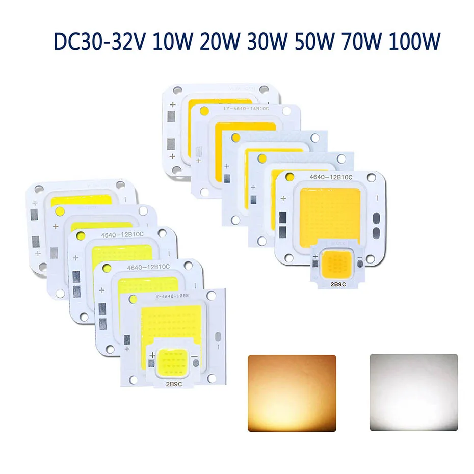 Description Picture 2 of itemSmart IC No Need Driver LED COB Lamp Bead DC27-36V 10W 50W 60W 70W DIY Flood Light Bulb Outdoor Spotlight Landscape Chip Lamps