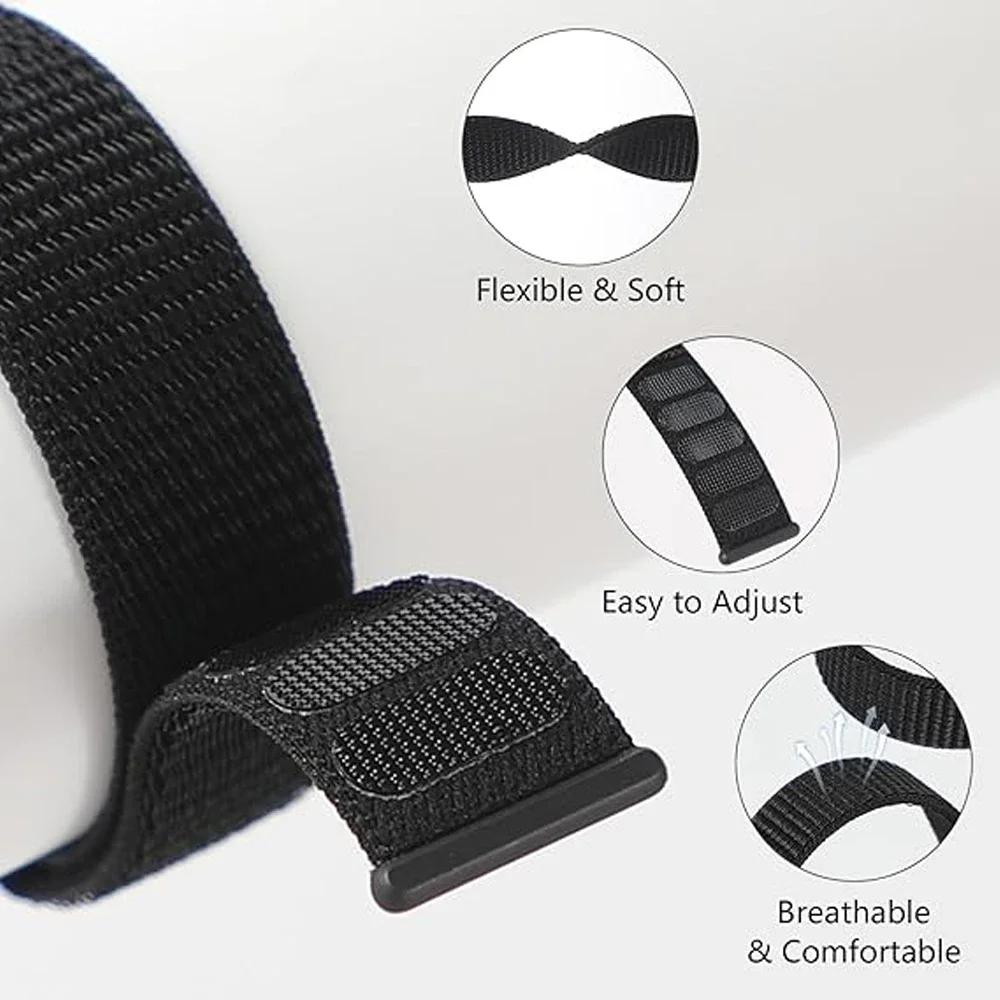Adjustable Nylon Loop Strap, 22mm/20mm, Breathable and Durable Wristband Replacement Bracelet
