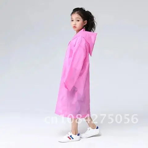 

Thickened EVA Children Raincoat Reusable Transparent Fashion Rainwear Hooded Rain Coat Girl And Boy Outdoor Tour Cute Poncho