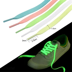 1 Pair 80/100 cm of Luminous Laces Flat Sneaker Glow in the Dark Color Fluorescent Laces Safety Shoe Work Protection for Unisex