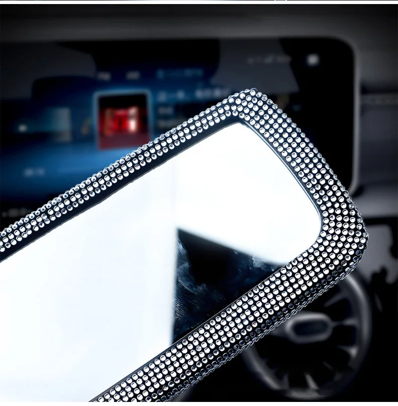 Car Interior Rearview Mirror Decor Ornament Rear View Mirror Cover Auto Accessories for Women rearview mirror cover carbon fiber mirror cover