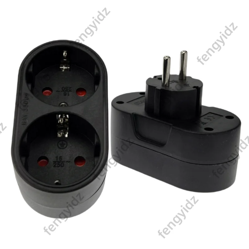 Adapter Converter Outlet Conversion Socket EU Power Travel 16A 250V AC Safety Door 1 to 2 Way European French Electrical plug adapter