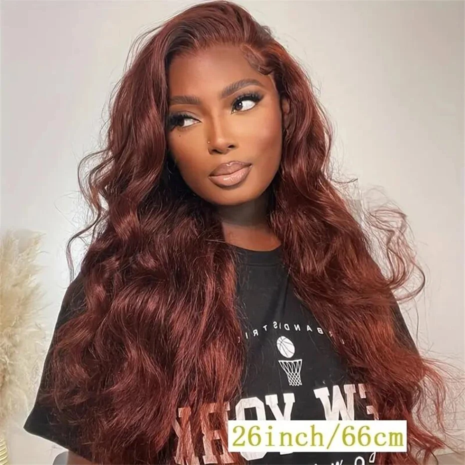 

Reddish Brown Body Wave 5x5 Glueless Wigs 13x4 13x6 Lace Frontal Wigs Women Brazilian Virgin HD Lace Frontal Wig 250% Density