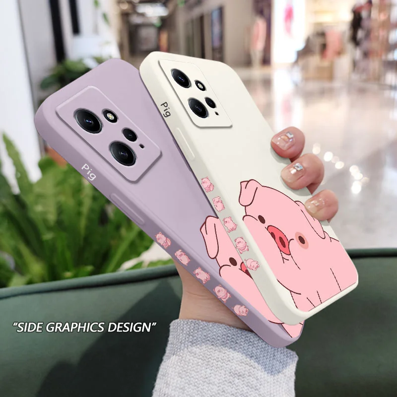 Adorable Little Fat Pig Liquid Silicone Phone Case