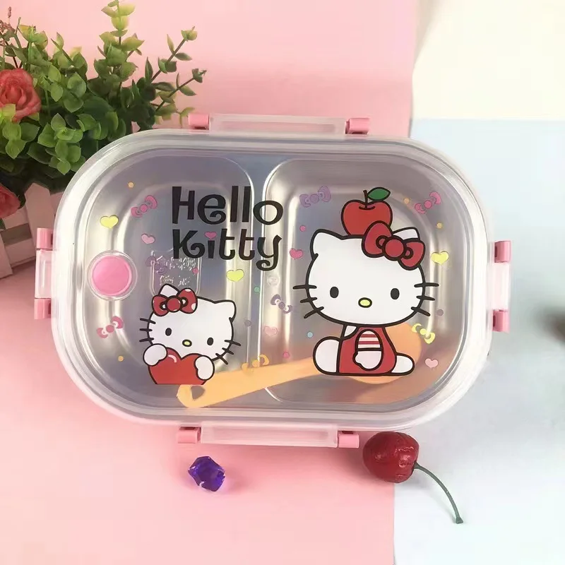 Hello Kitty Lunch Box Creative Portable Bento Box Stainless Steel Food  Storage Container Kids Office Worker Lunch Storage Box