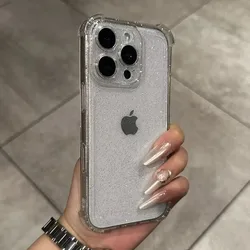 Luxury Shockproof Clear Bling Glitter Phone Case with Transparent Soft Bumper Cover - iPhone 12 Pro (Clear)