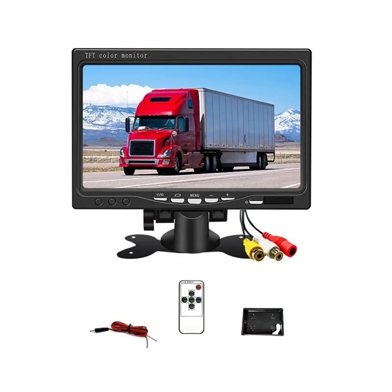 【CYBER MONDAY】3X 12V 7인치 자동차 모니터 16:9 800X480 후방 카메라 주차용 2방향 비디오 입력 기능이 있는 LCD 후방 모니터