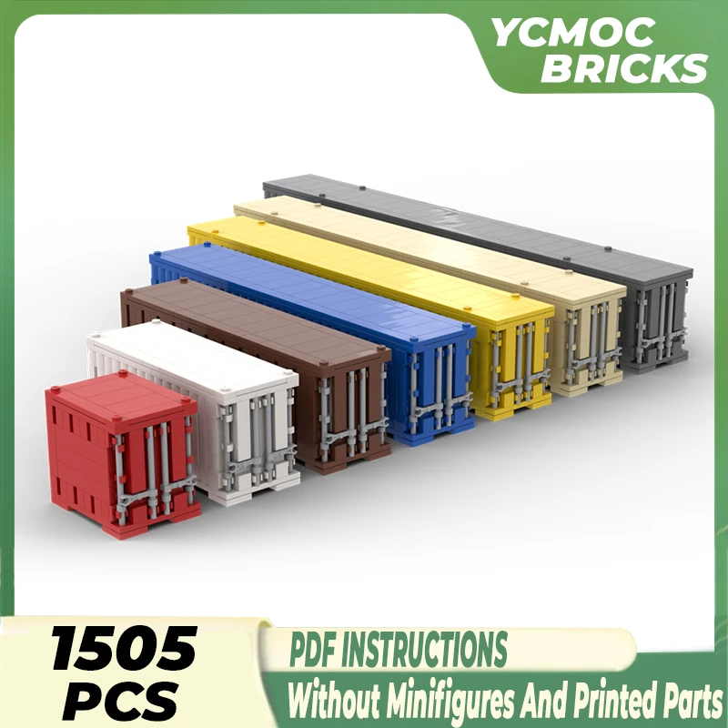 

Городская грузовая модель Moc, строительные блоки, контейнеры разной длины, технология модульных блоков, подарок, Рождественская игрушка, набор для сборки своими руками