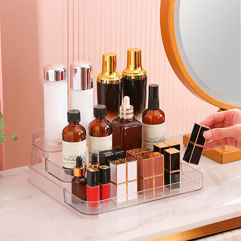 3 Tier Desktop Perfume Shelf PET Cosmetic Organizer Perfume Storage Rack Doll Display Stand Kitchen Seasoning Organizer 4