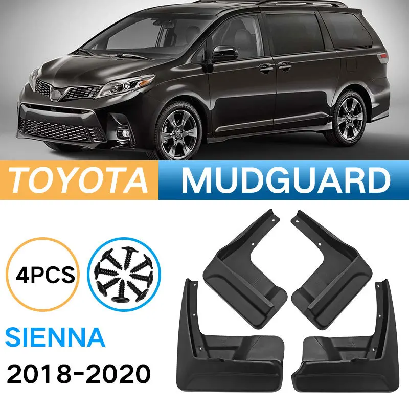 

4 шт., автомобильные щитки от грязи для Toyota Sienna 2018 2019 2020
