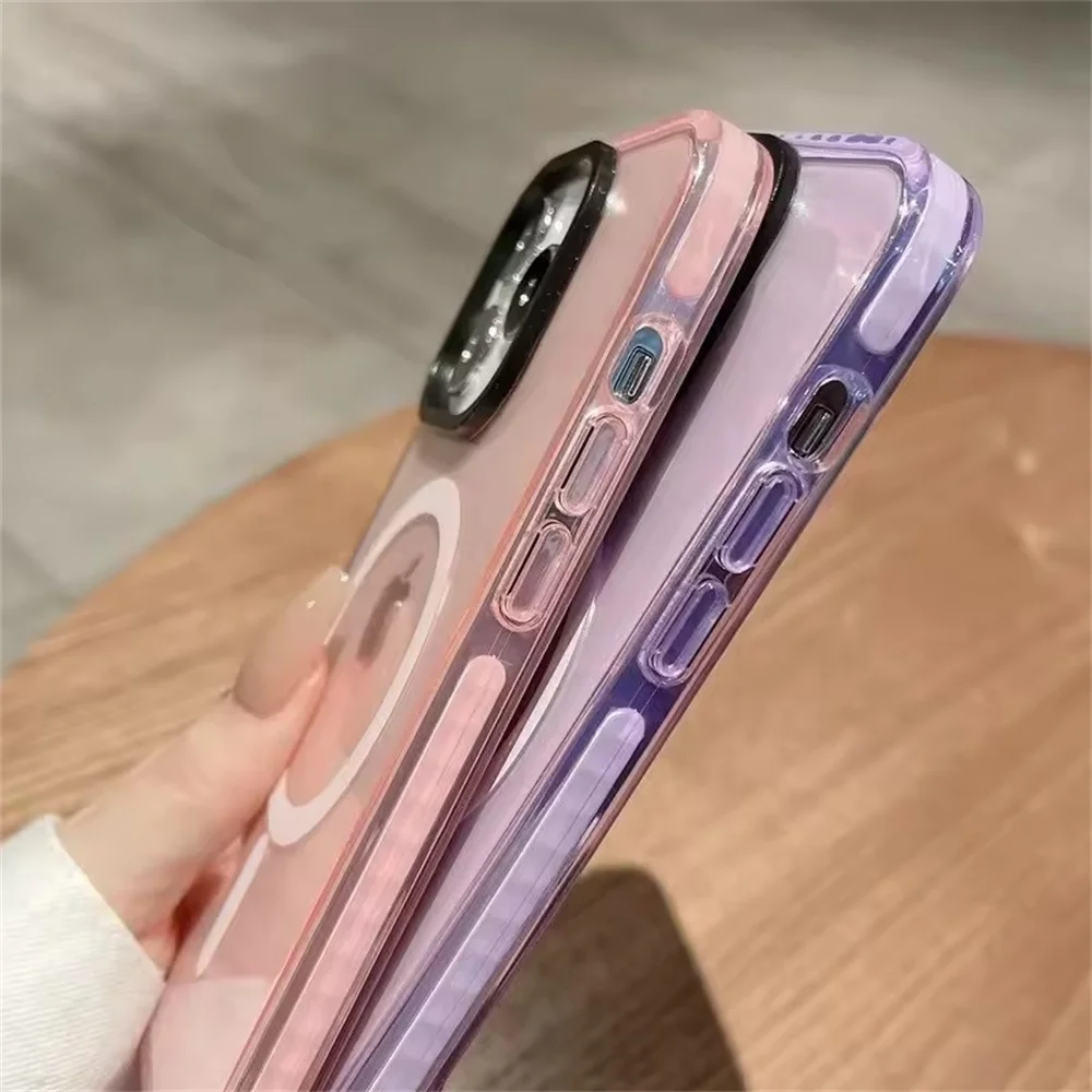 Neon Transparent Crystal Case with MagSafe Magnetic Protection