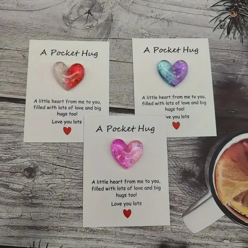 Pocket Hug Cute Little Heart with Encouragement Card for Party