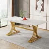 63-Inch Rectangular Dining Table for 4 to 6, Kitchen Tables for Dining Room, Modern Dinner Table with Faux Marble Table Top 3