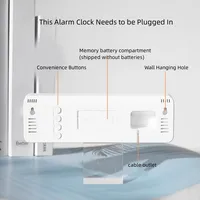12inch Smart Mute LED Electronic Wall Clock Modern Desk Clock Night Alarm Minimalist Thermometer Clock Home Decor For Room - Image 6
