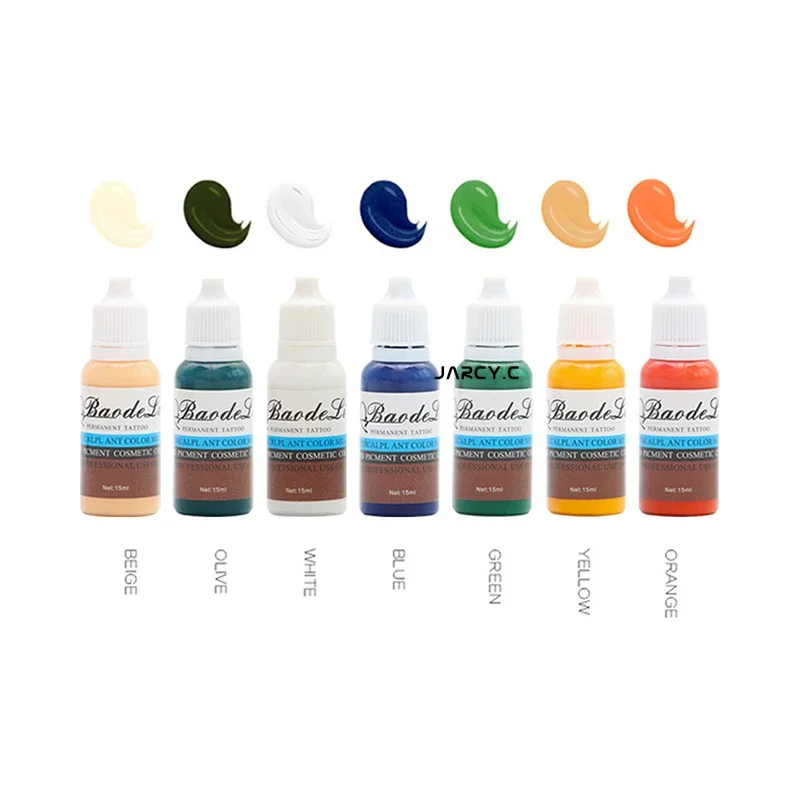 Semi Permanent Makeup Tattoo Ink 15ml for Eyebrow Pigment Cosmetic Tattoo Microblading Machine Pigment Eyebrow 23 Colors