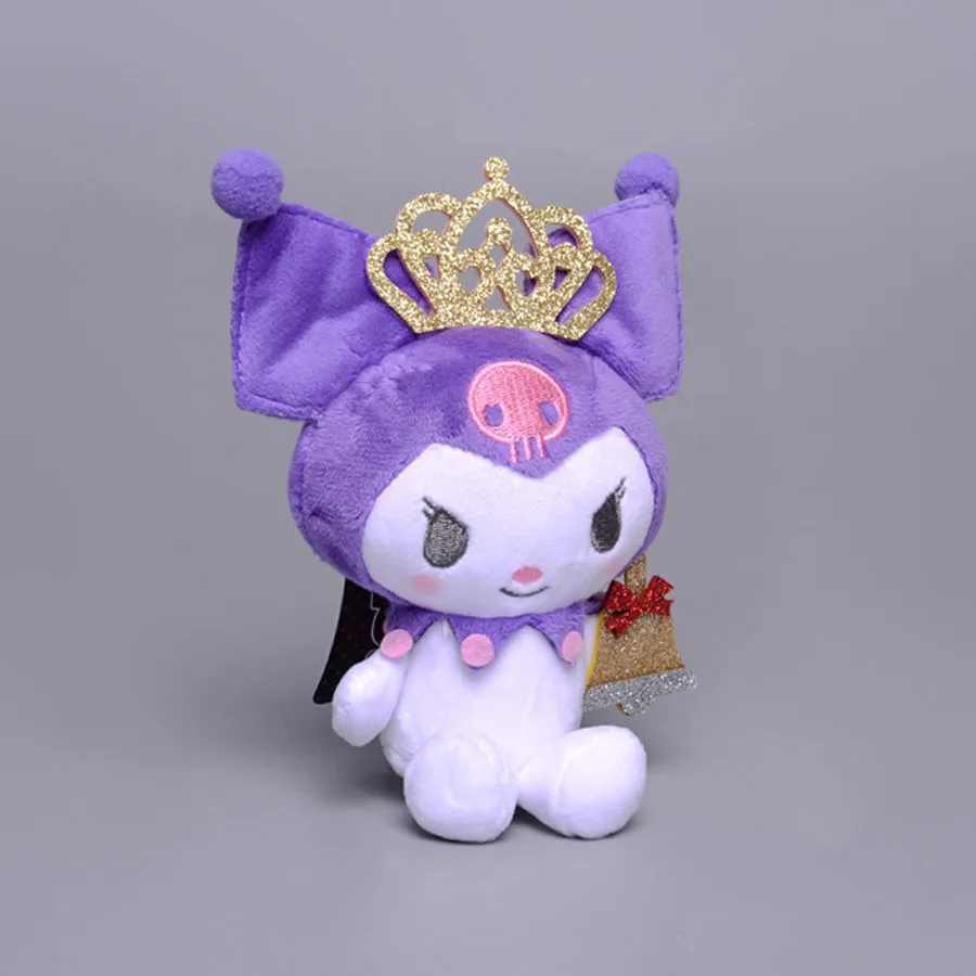 귀여운 크라운 쿠로미 봉제 열쇠 고리 장난감, 몬스터 인형, 작은 펜던트 열쇠 고리, 소녀 선물, 도매, 10cm, 로트당 12 개