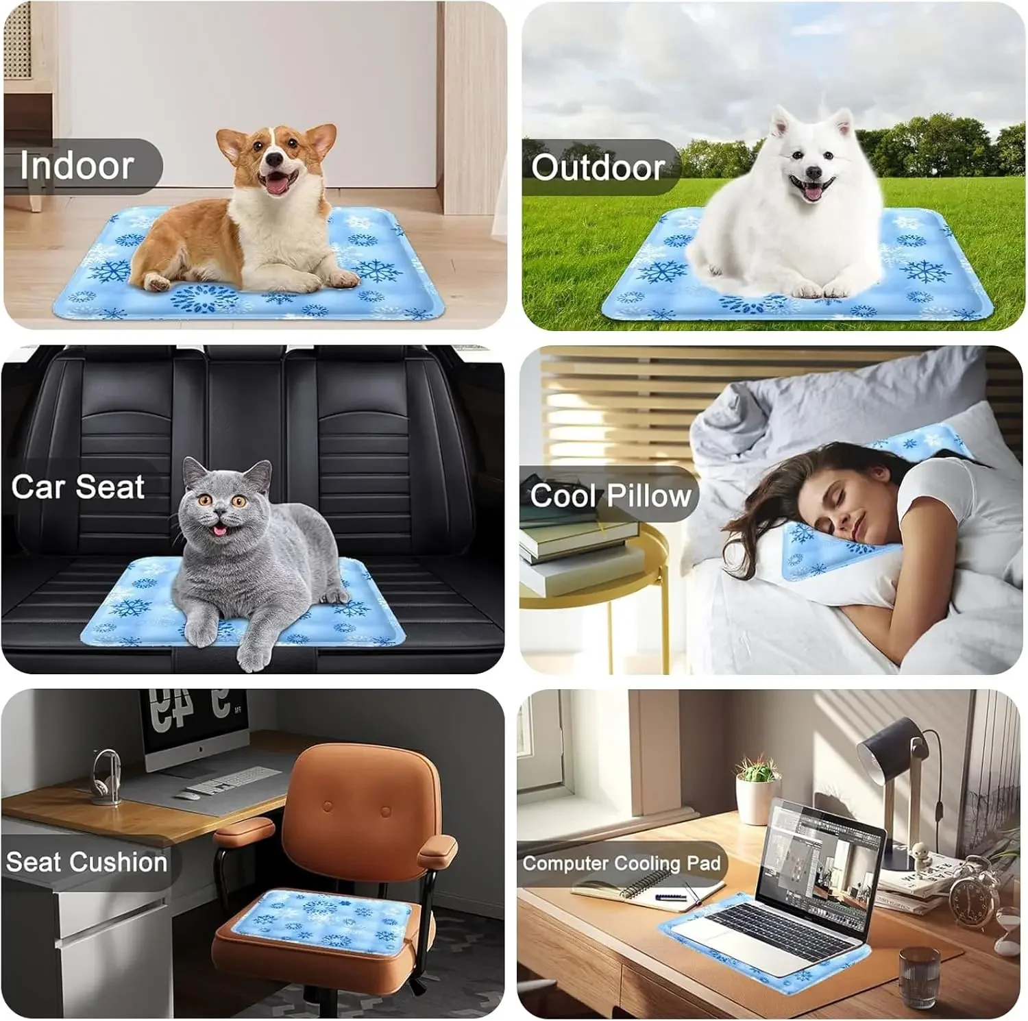 Cat Dog Cooling Mat Summer, Durable Ice Blanket For Sofa, Reusable Cold Bed For Small Large Pets, Anti-Heat_voghion.com