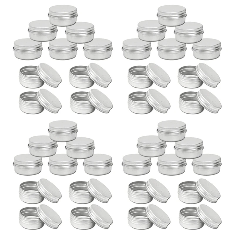 

PACK Of 100 - 15Ml Aluminium Tin Large Make Up Candle Pots Capacity Empty Big Cosmetic/Candle/Spice Pots