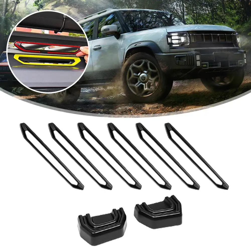 8-Piece Carbon Fiber Style Roof Rack Decorative Cover Set