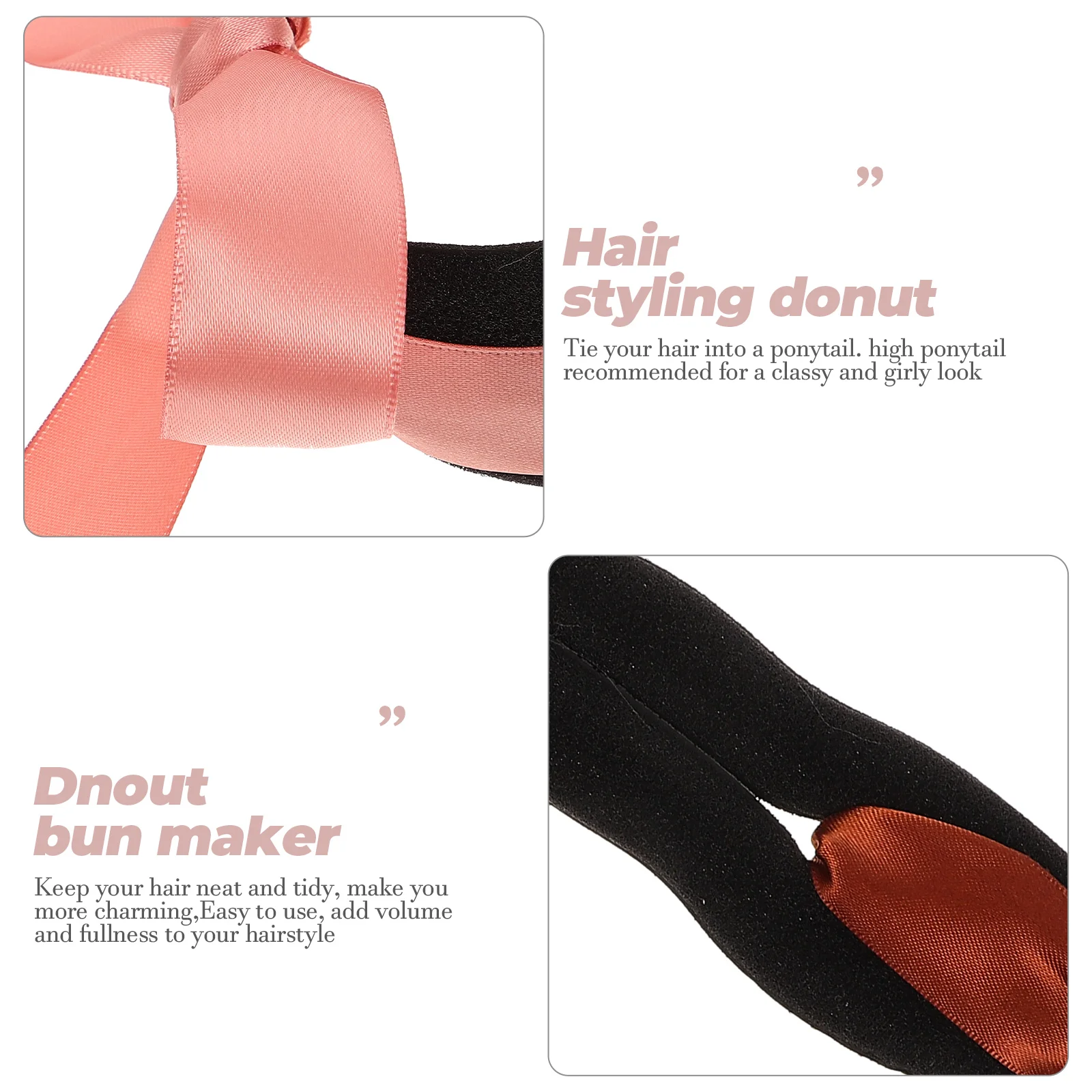 3pcs Hair Bun Ribbon French Bun Holder Hairband Turban Styler Easy Hairstyle Wedding Party Daily Use Hair