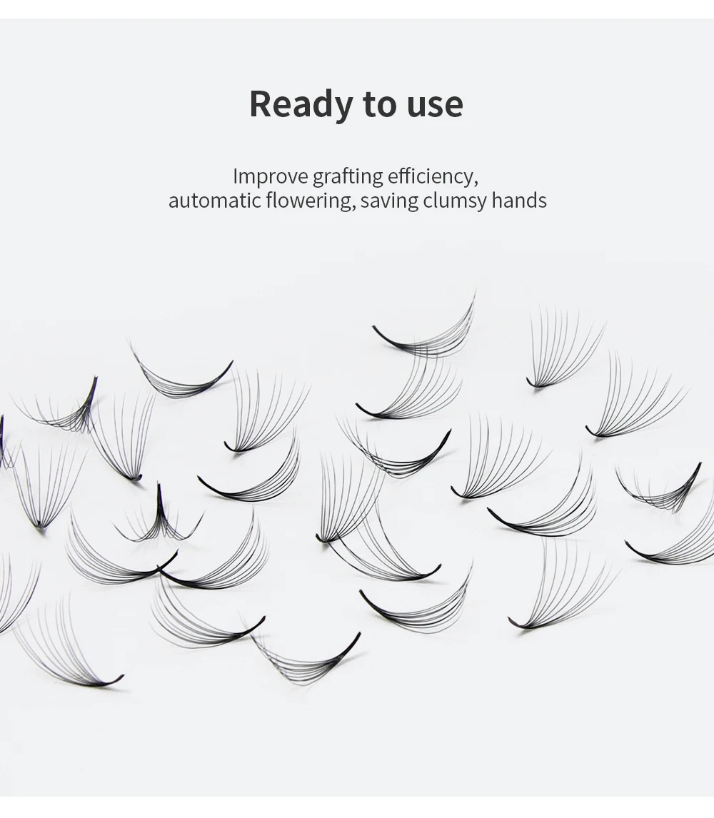 GLAMLASH Loose 10D12D14D16D20D30D40D Pointy Base Lash Mix Länge Mittlerer Stiel Vorgefertigte Volumenfächer Wimpernverlängerung Make-up – Detail 4